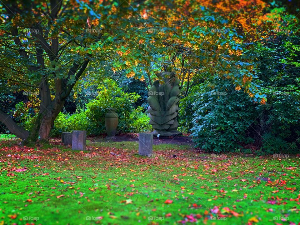 Friedhof Herbst Urne Grab