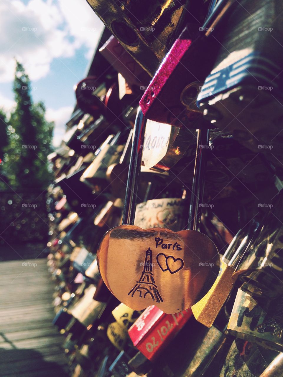 Love lock bridge in Paris 