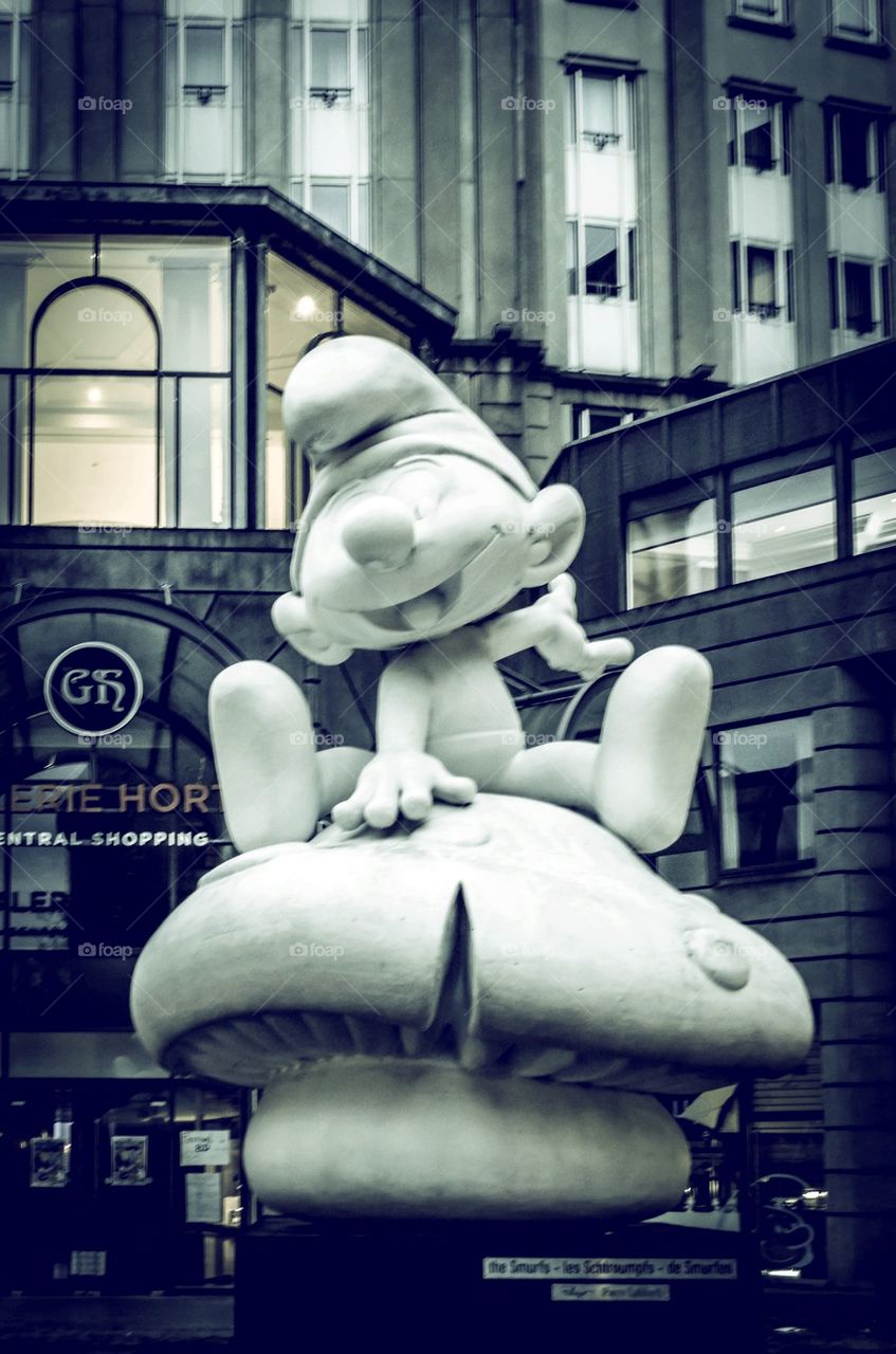 Smurf Statue in Brussels