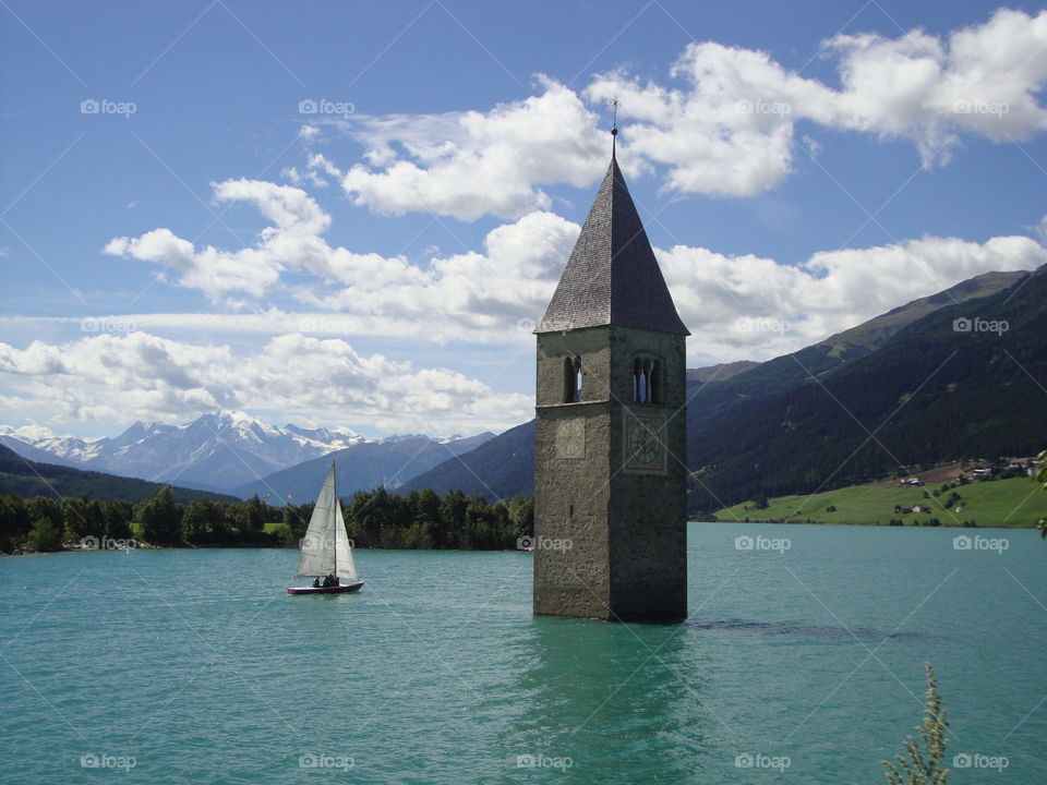 Bell tower submerged