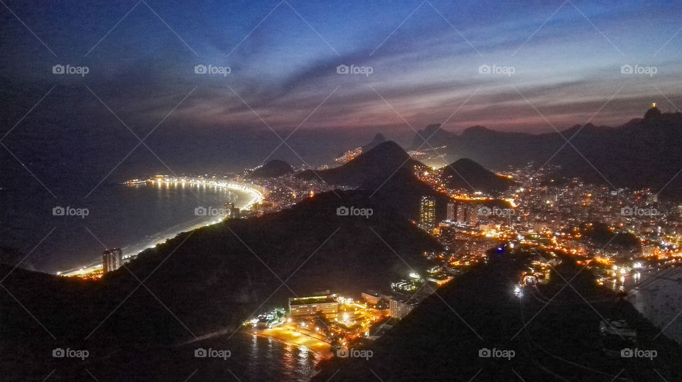 Nights lights panoramic view 