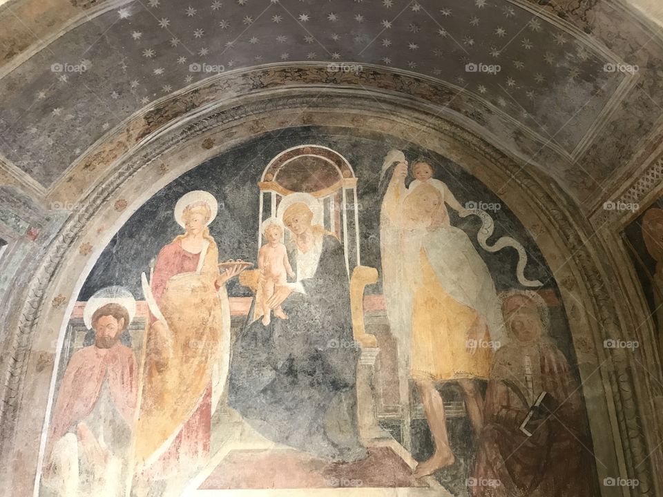 Religion Mural in Tuscan Church 