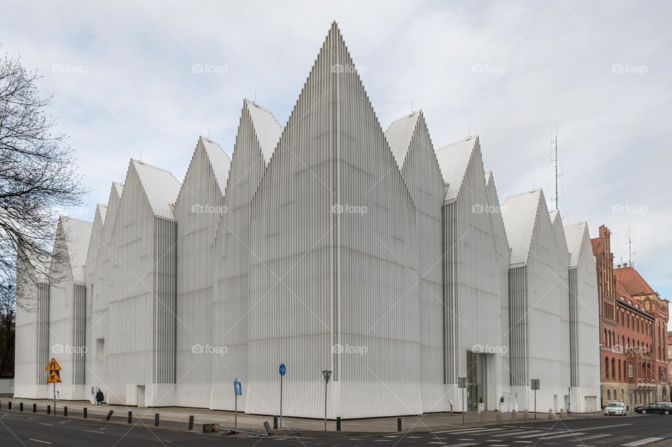 Icebergs. Mieczysław Karłowicz Philharmonic Concert Hall in the city of Szczecin, Poland. The new building of the philharmonic Hall was awarded the European Prize for Contemporary Architecture.