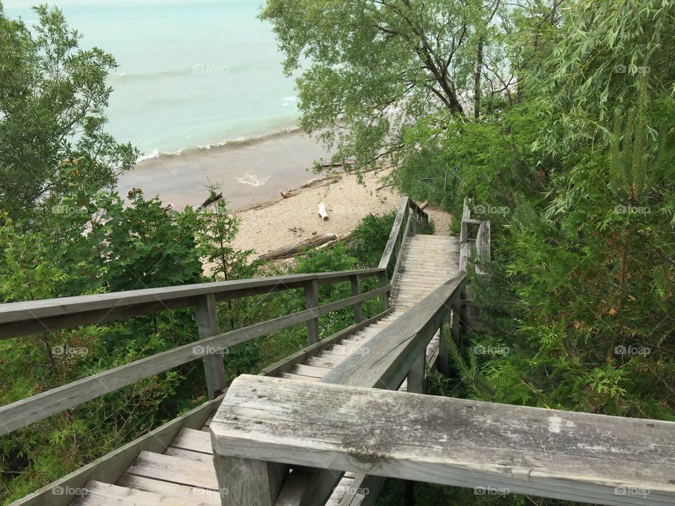  View of the lake close to Goderich Ontario Canada. 