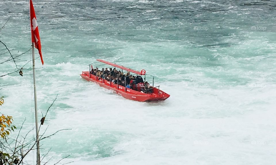 Tour boat in Rheinfall 