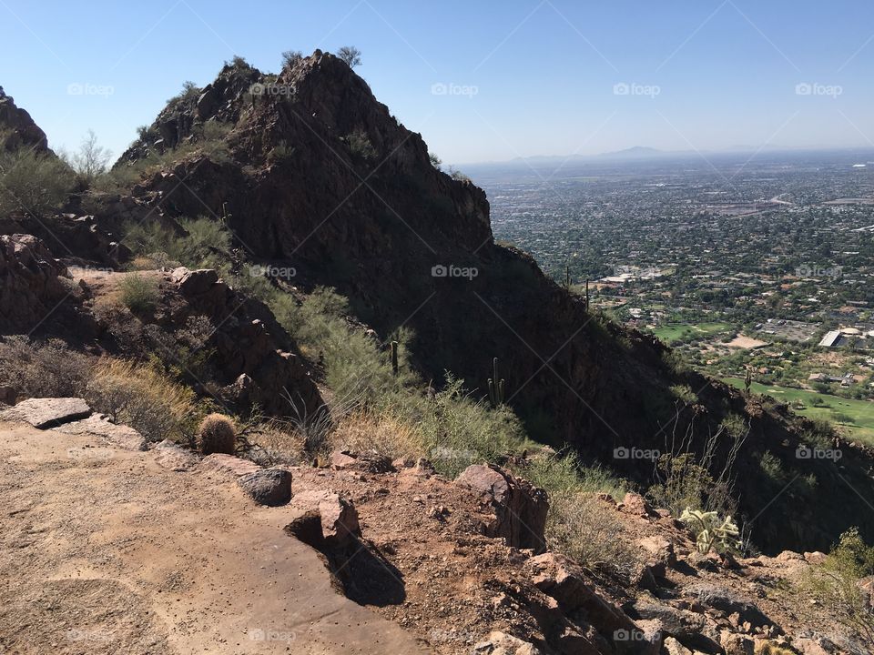 Mountain hiking trail.