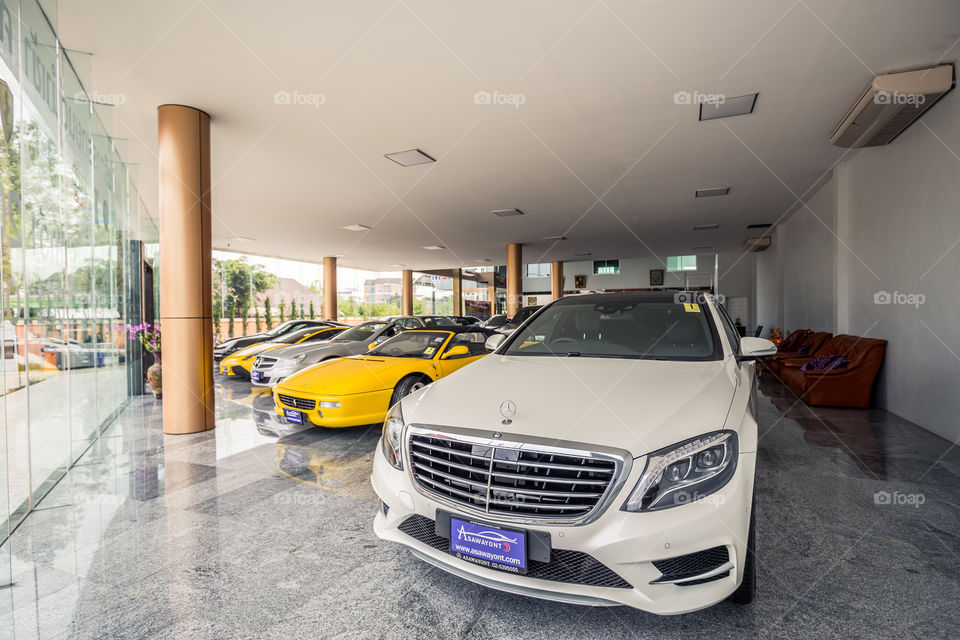 Luxury car in the showroom 