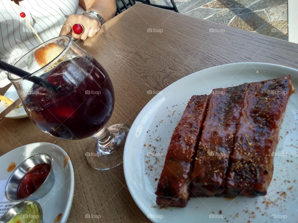 bbq short ribs and sangria