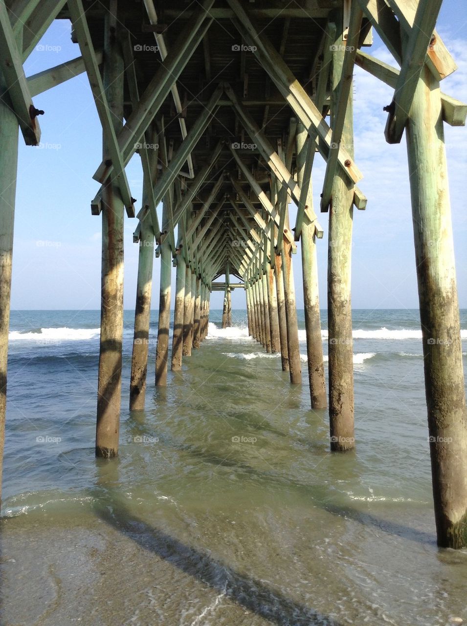 Underneath the pier 