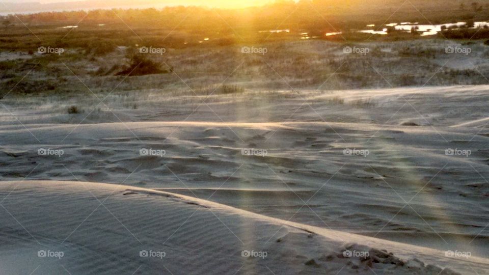 por do sol nas dunas de areia de Pinhal sul Brasil Taió