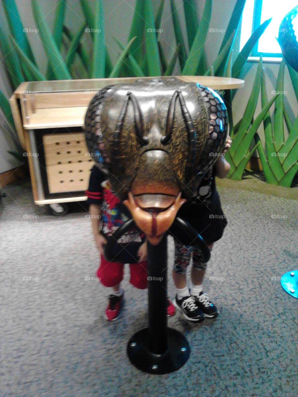 At the museum with the kids