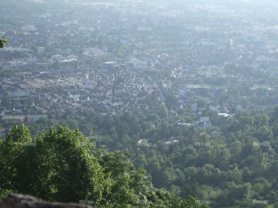 view of the city from the hill