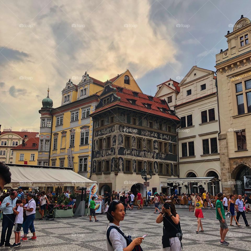 City Life in Old Town Prague