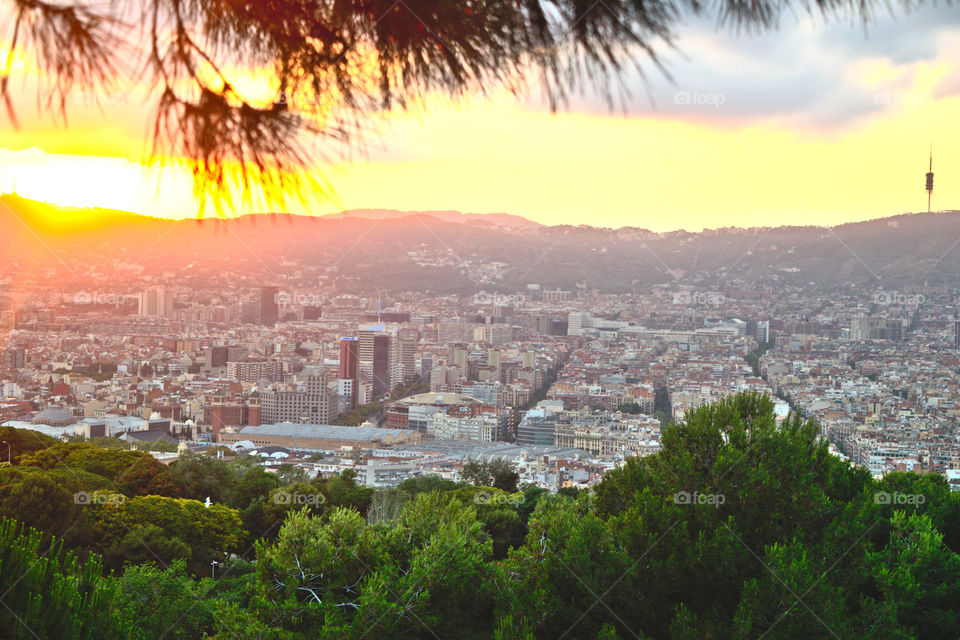 Cityscape from the mountain above the beautiful city in Barcelona. It’s beautiful and peaceful point, even in this big city :)