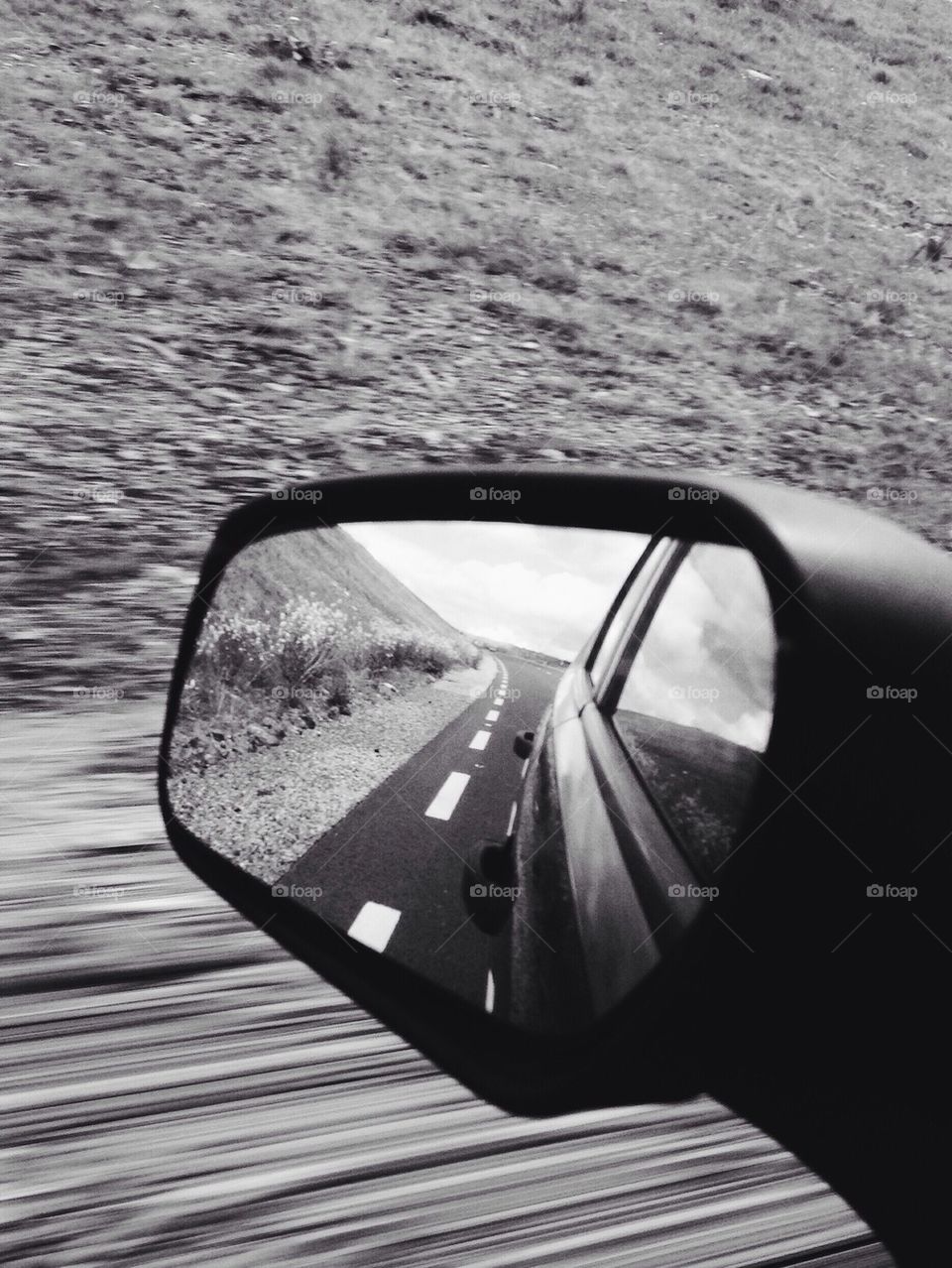 Car mirror road speeding 