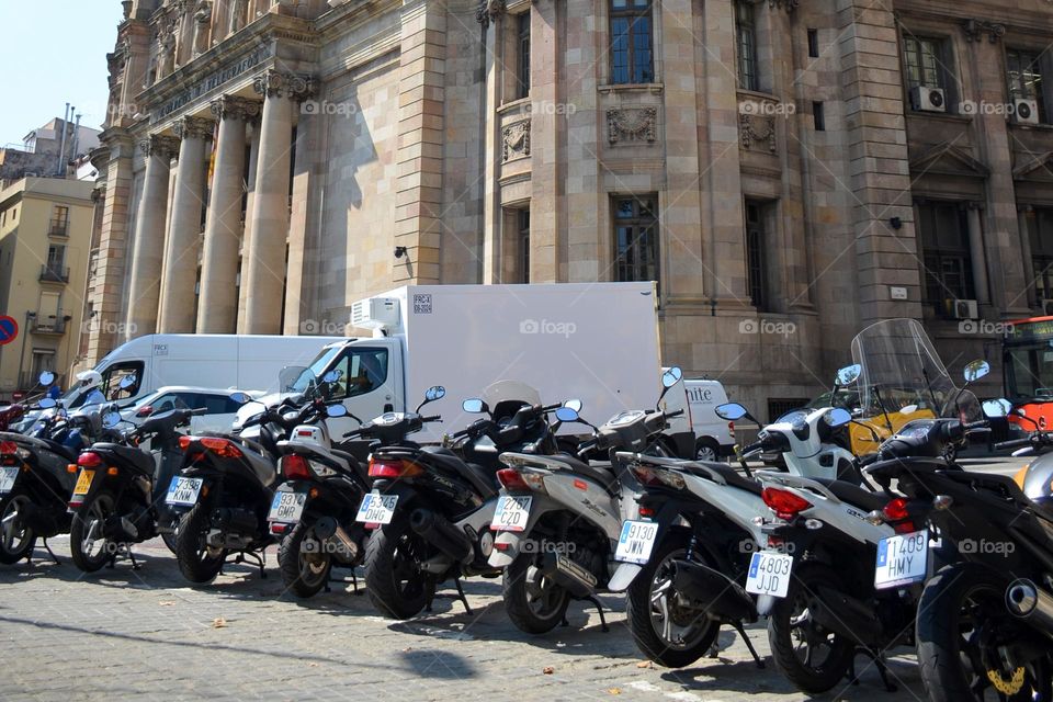 Motorcycles Parked Area