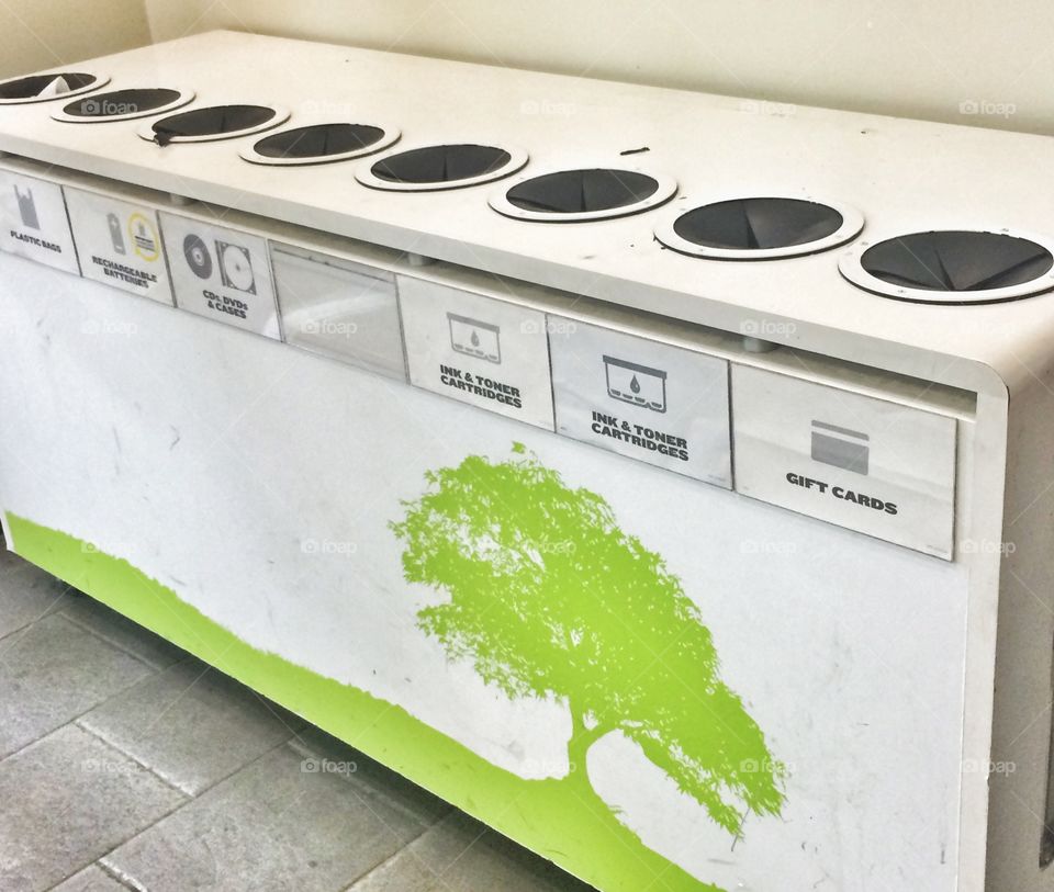 Recycle station. Electronic recycle center in mall