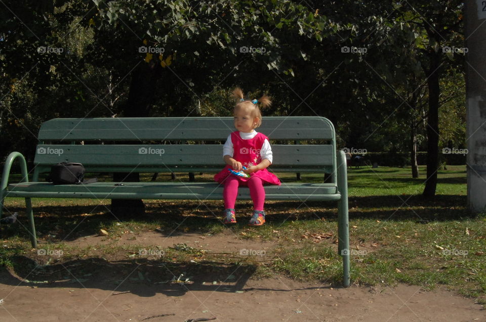 girl on the bench
