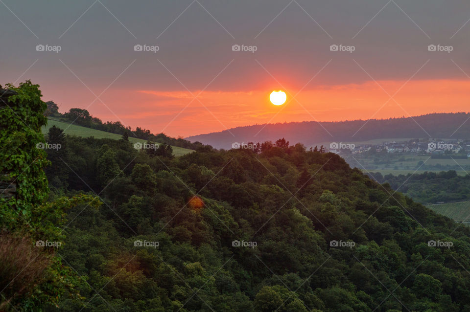 Sunset over the mountain