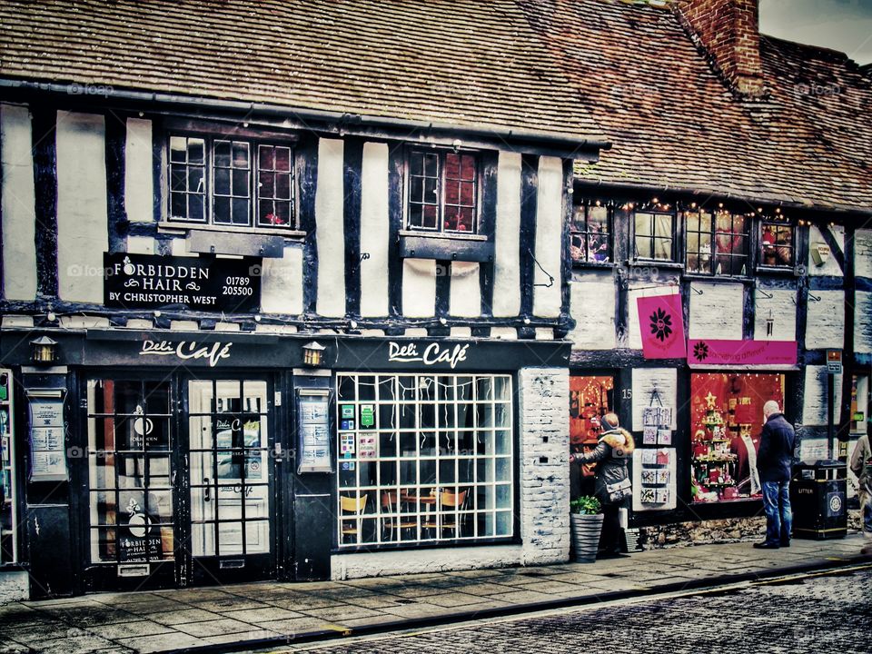 Stratford upon Avon - Tourist town famous for William Shakespeare Warwickshire in the English Midlands England UK  - Streets