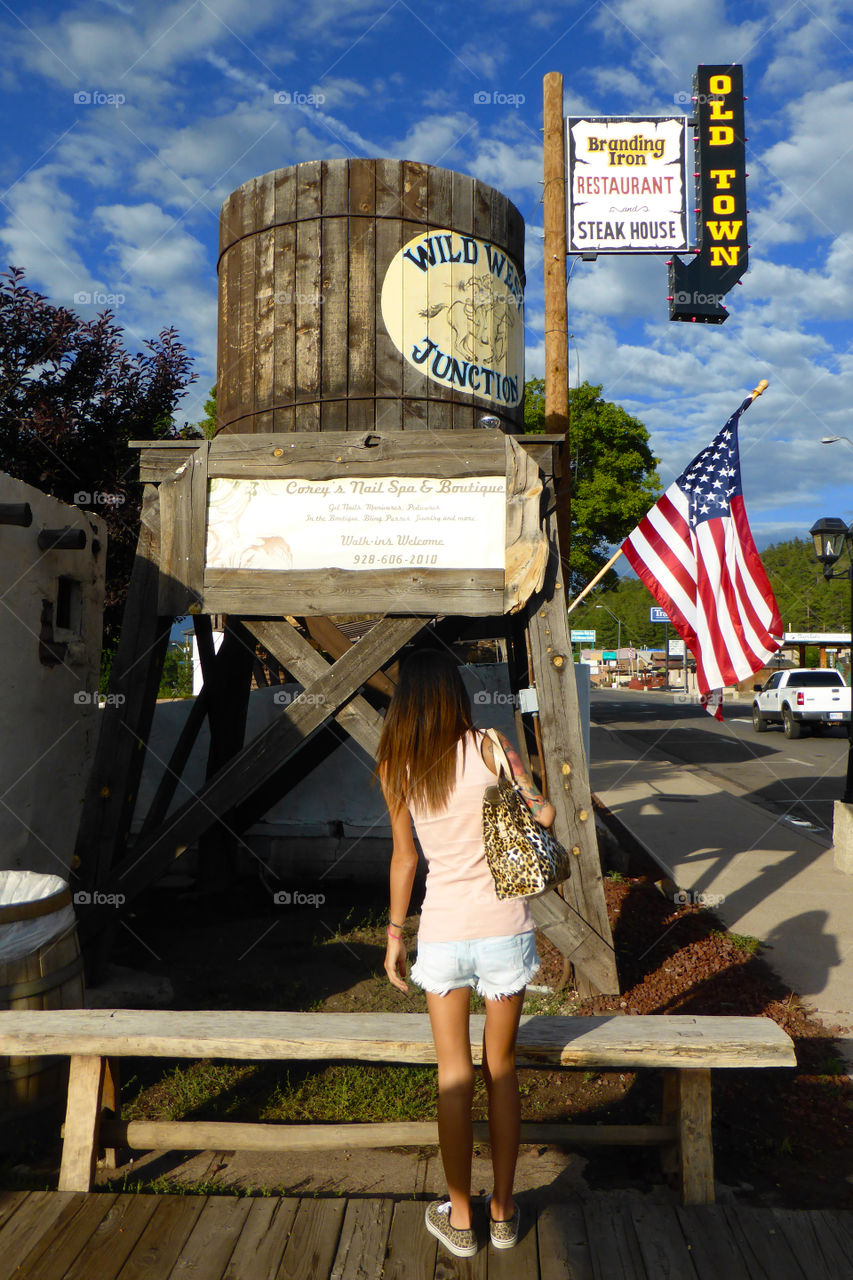 Woman is Looking for the old city at williams 