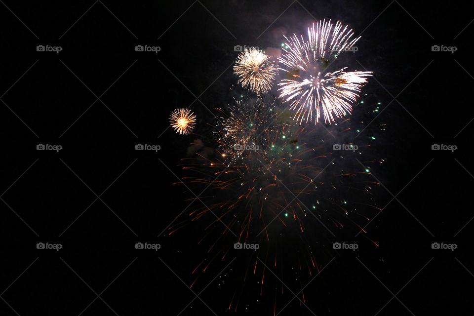 Fireworks, holiday, lights, flicker, splash, celebration, joy, sky, black sky, bright lights against the black sky, night, summer, night sky,
Bright lights of the salute against the black sky