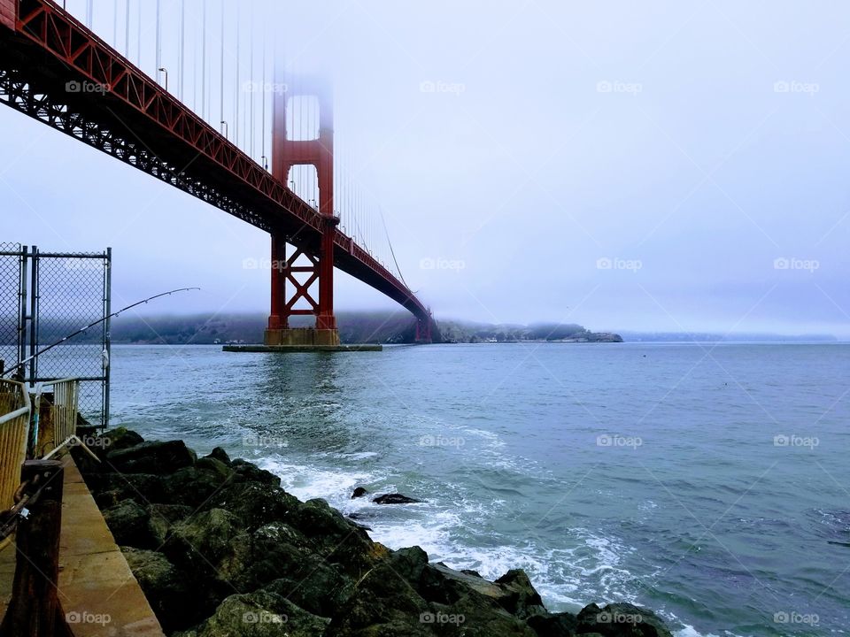 Fishing under the Golden Gate Bridge