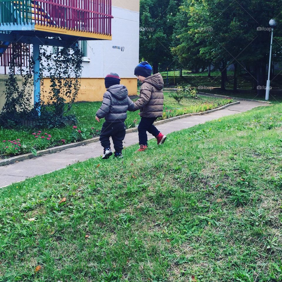 Brothers on the playground