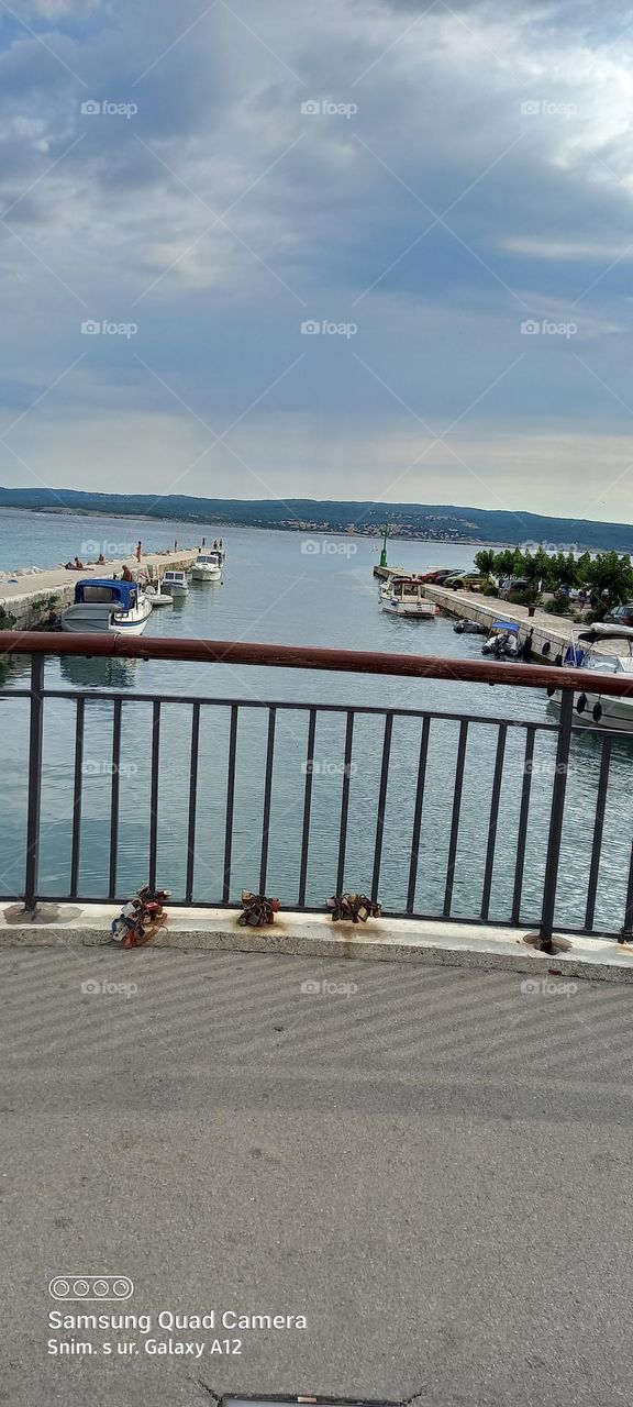 overlooking the beautiful Adriatic sea from the bridge