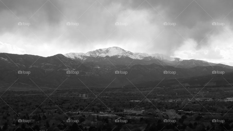 B&W Colorado mountain range