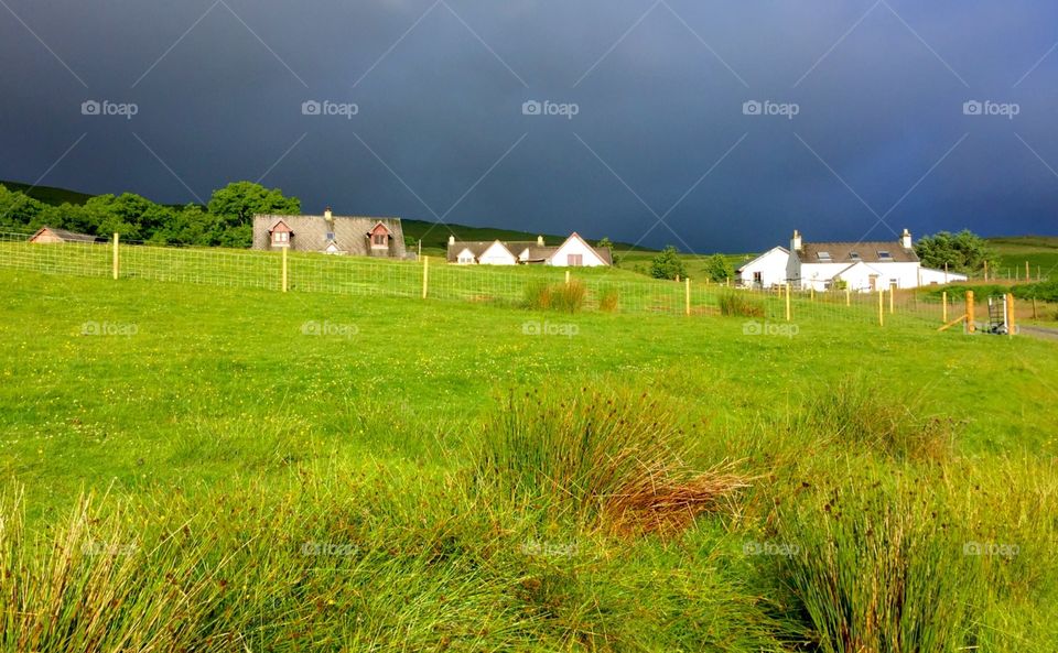 landscape  of farmhouse at Isle of Mull
