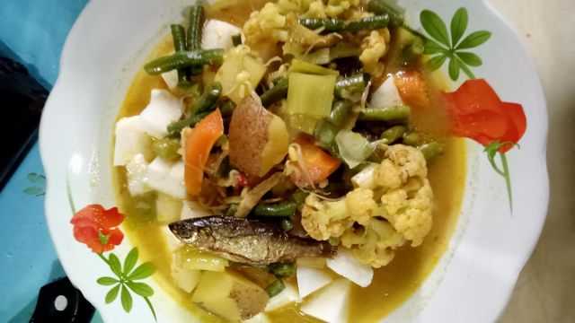 photo about Indonesian lontong food