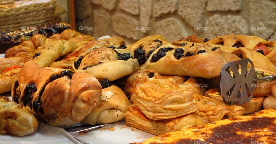 Pastries fresh from the oven at an open air market in Bandol.