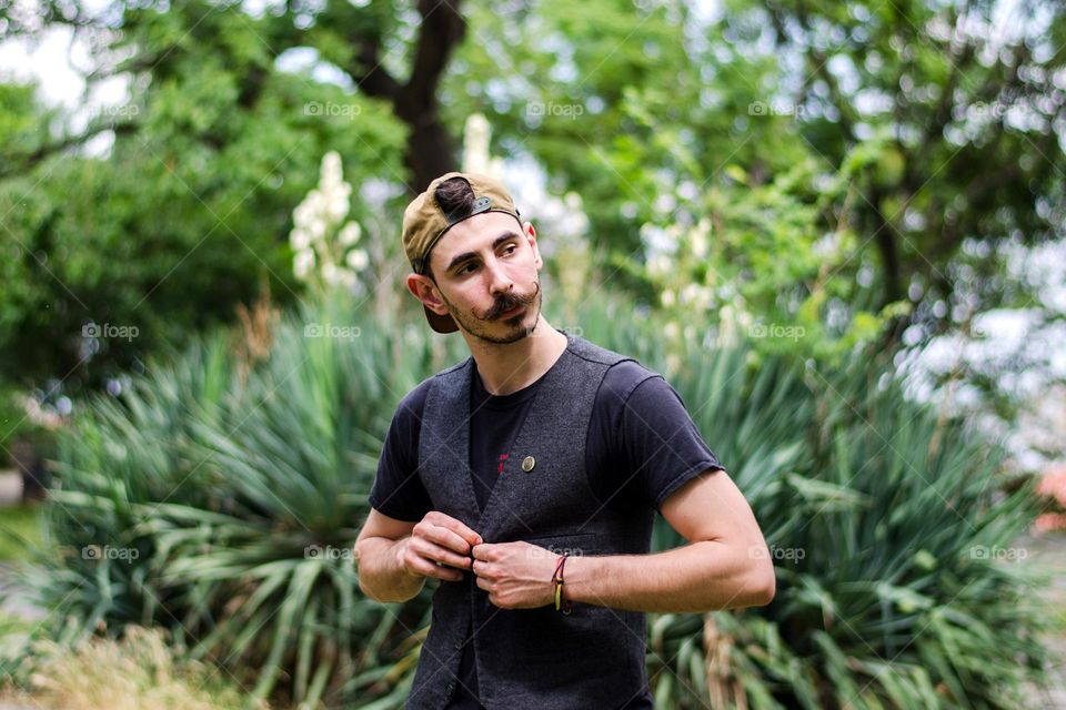 Portrait of Young Man With Big Mustache