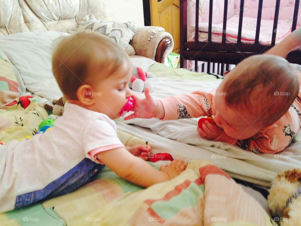 Babies playing 