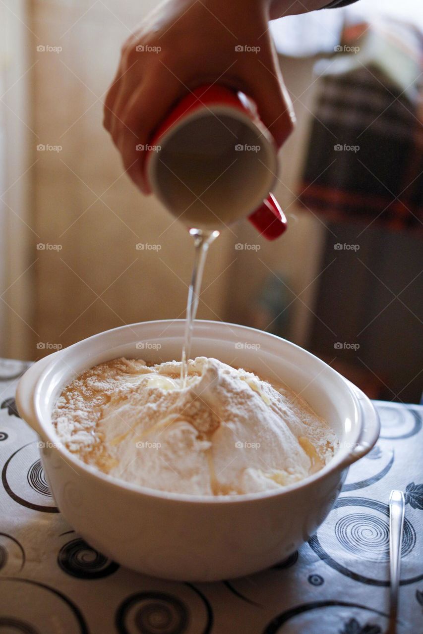 Kneading bread dough