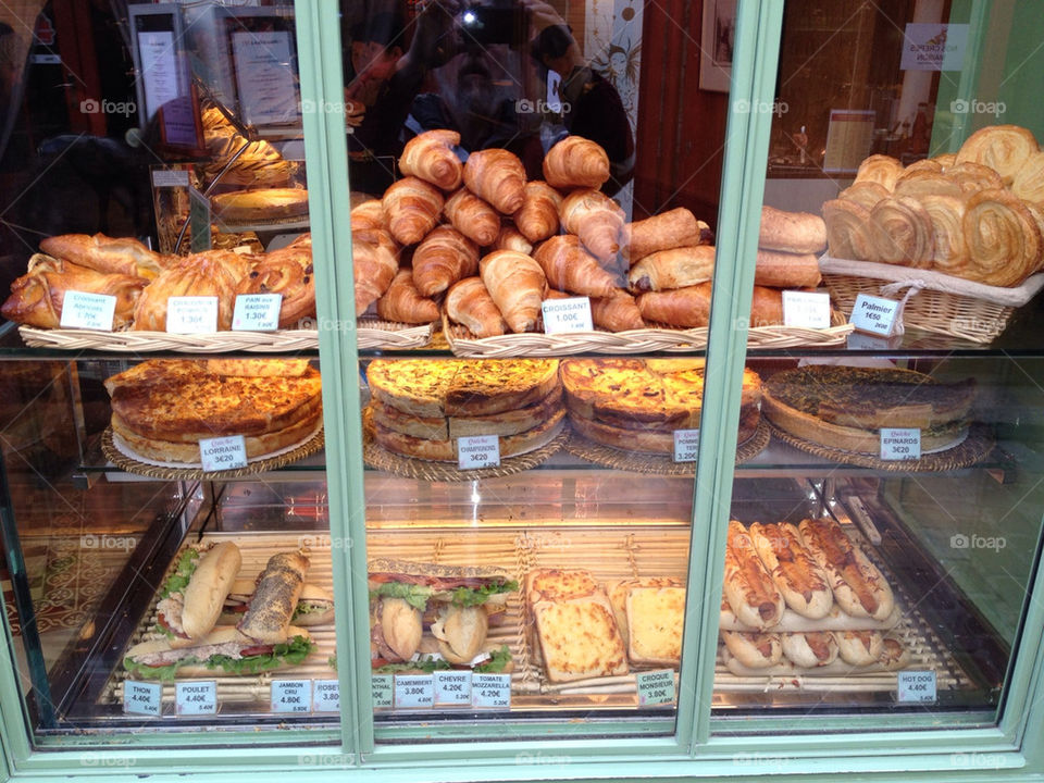 bread window croissant paris by harpleblues