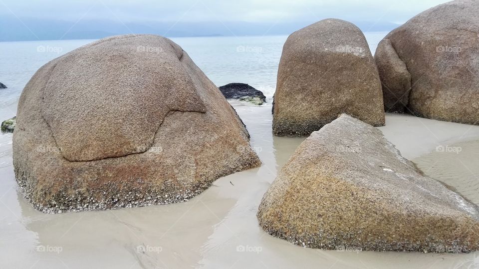 Natural Stones in the beach . Daniela’s beach. Florianopolis brazil 