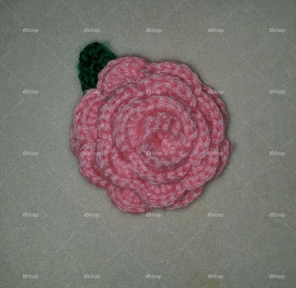 pink crochet flower I made