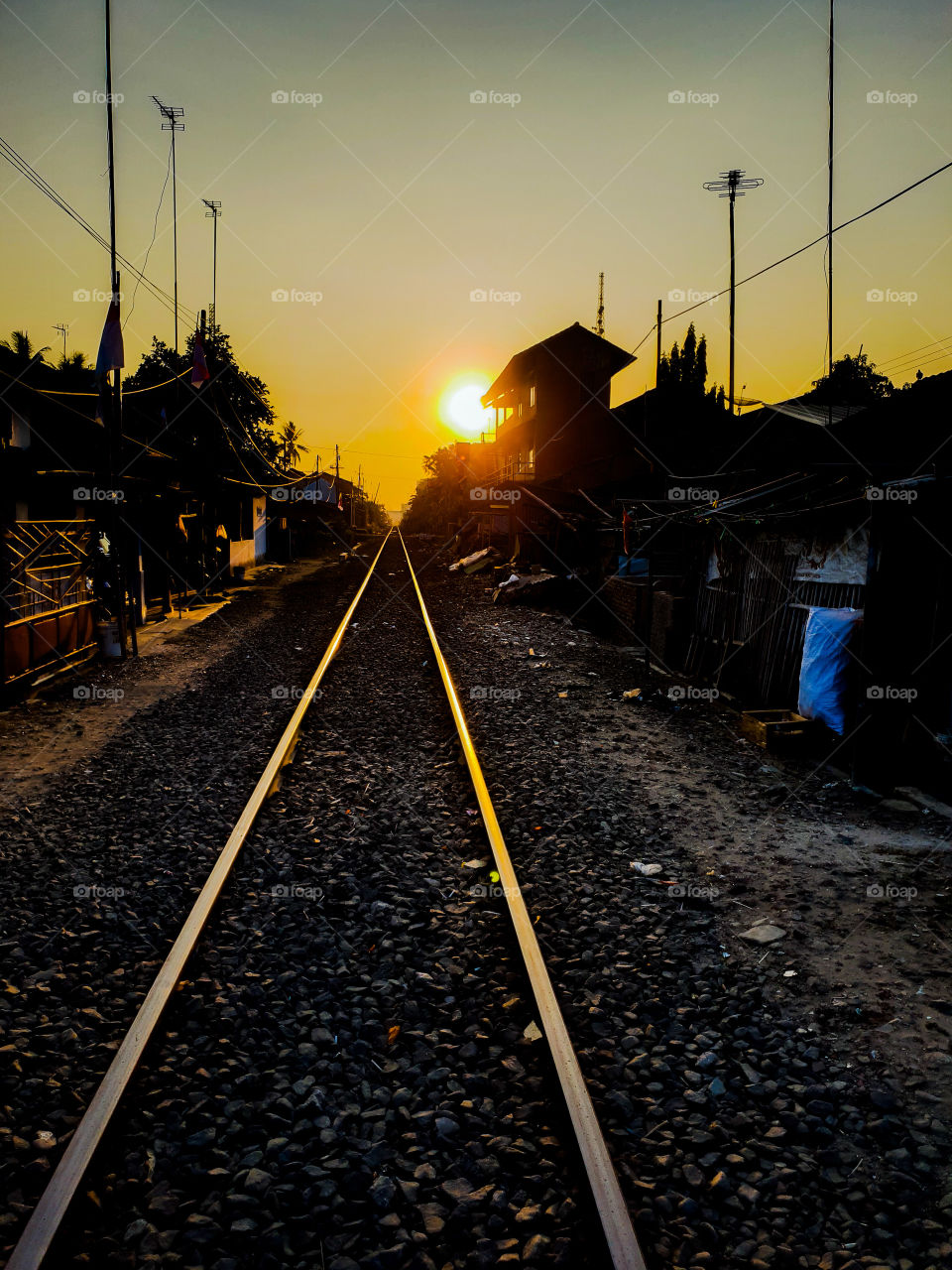 The train line goes to the sun