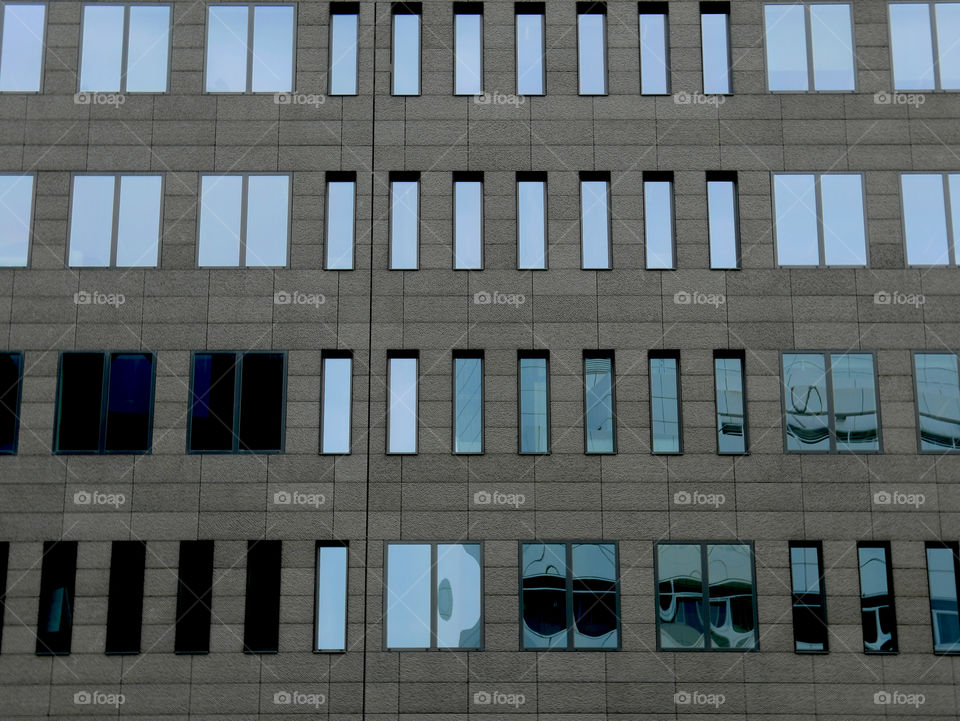 Facade of an modern building in Antwerp.