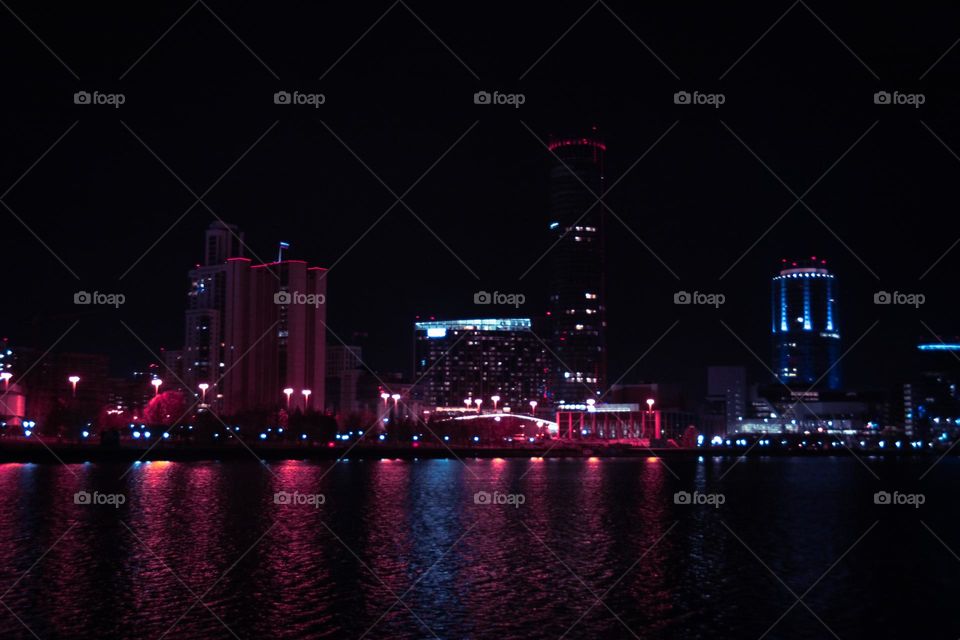 Night neon city