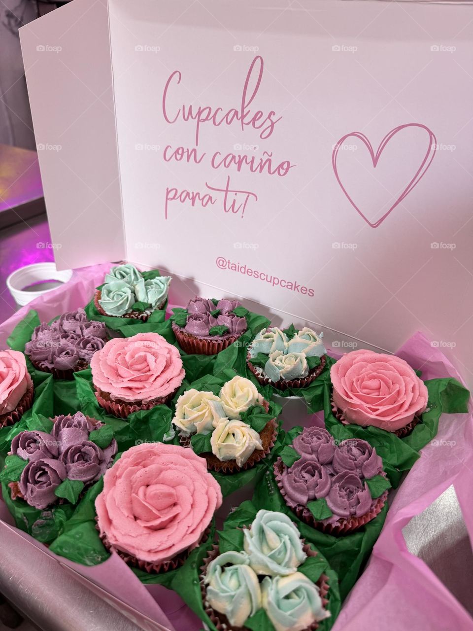 Cupcakes de flores