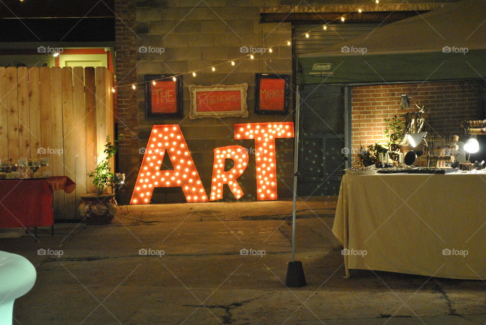 Illuminated art letters in New Orleans, La