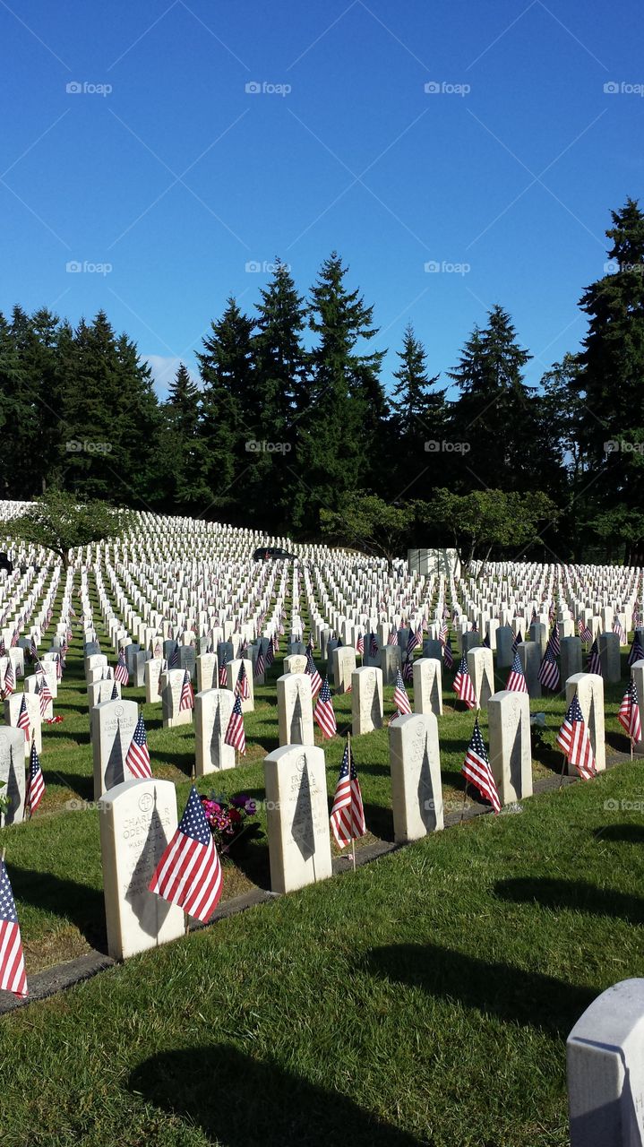 Memorial Day. Cemetery in Seattle