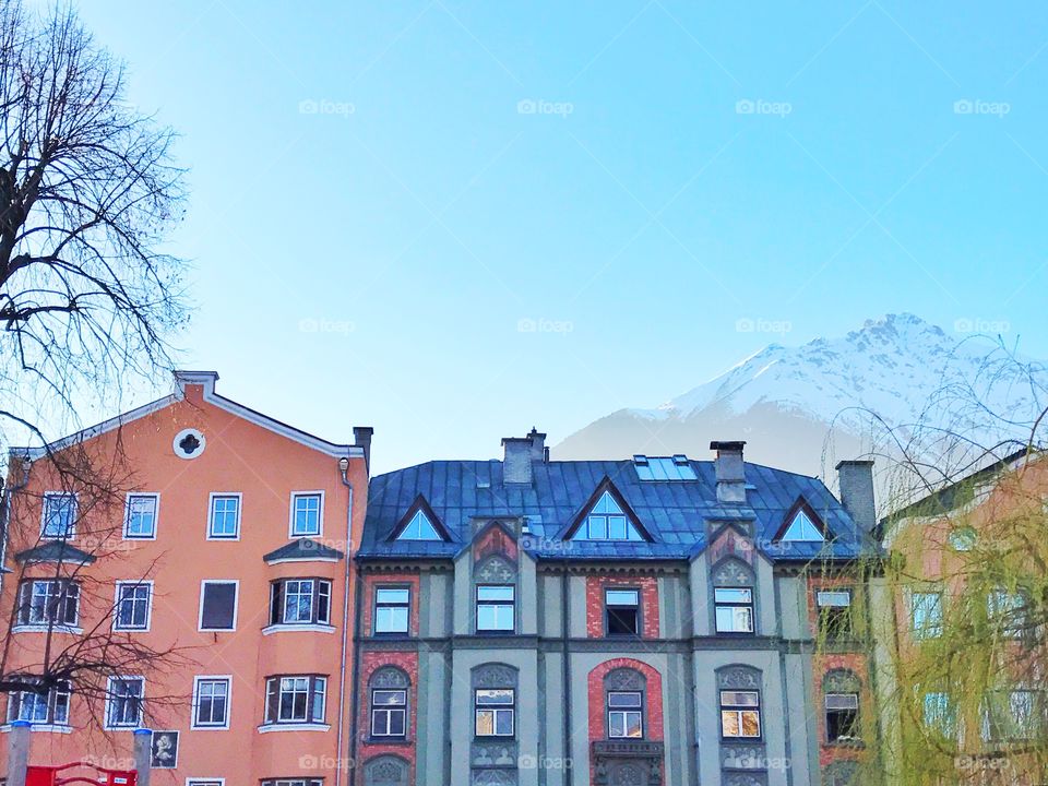 Colourful buildings in Innsbruck, Austria 