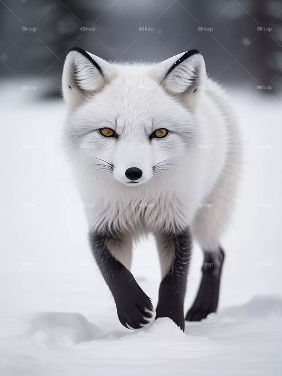 Beautiful arctic fox in the snow