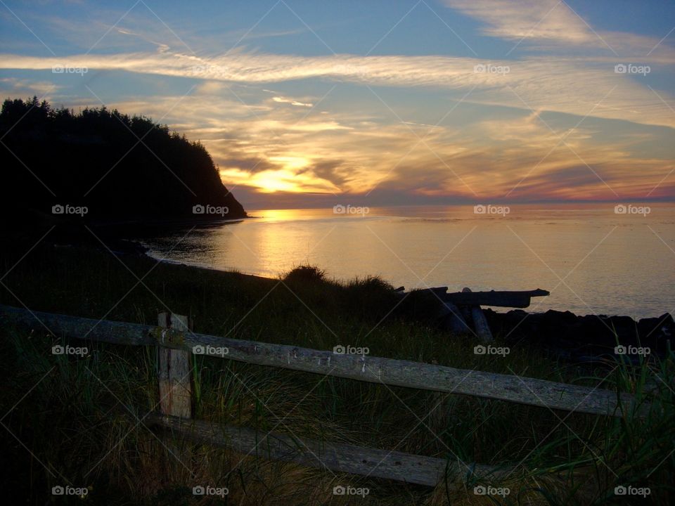 Sunset over Strait of Juan de Fuca 