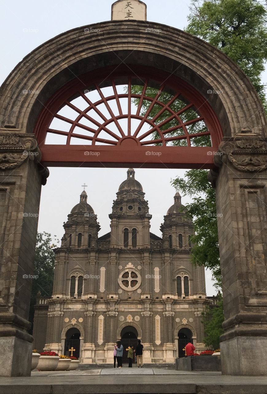 It is St. Joseph's Church, in Beijing. Commonly  known as Wangfujing Church, that is one of the four historic Catholic churches in the Roman Catholic Archdiocese of Beijing.