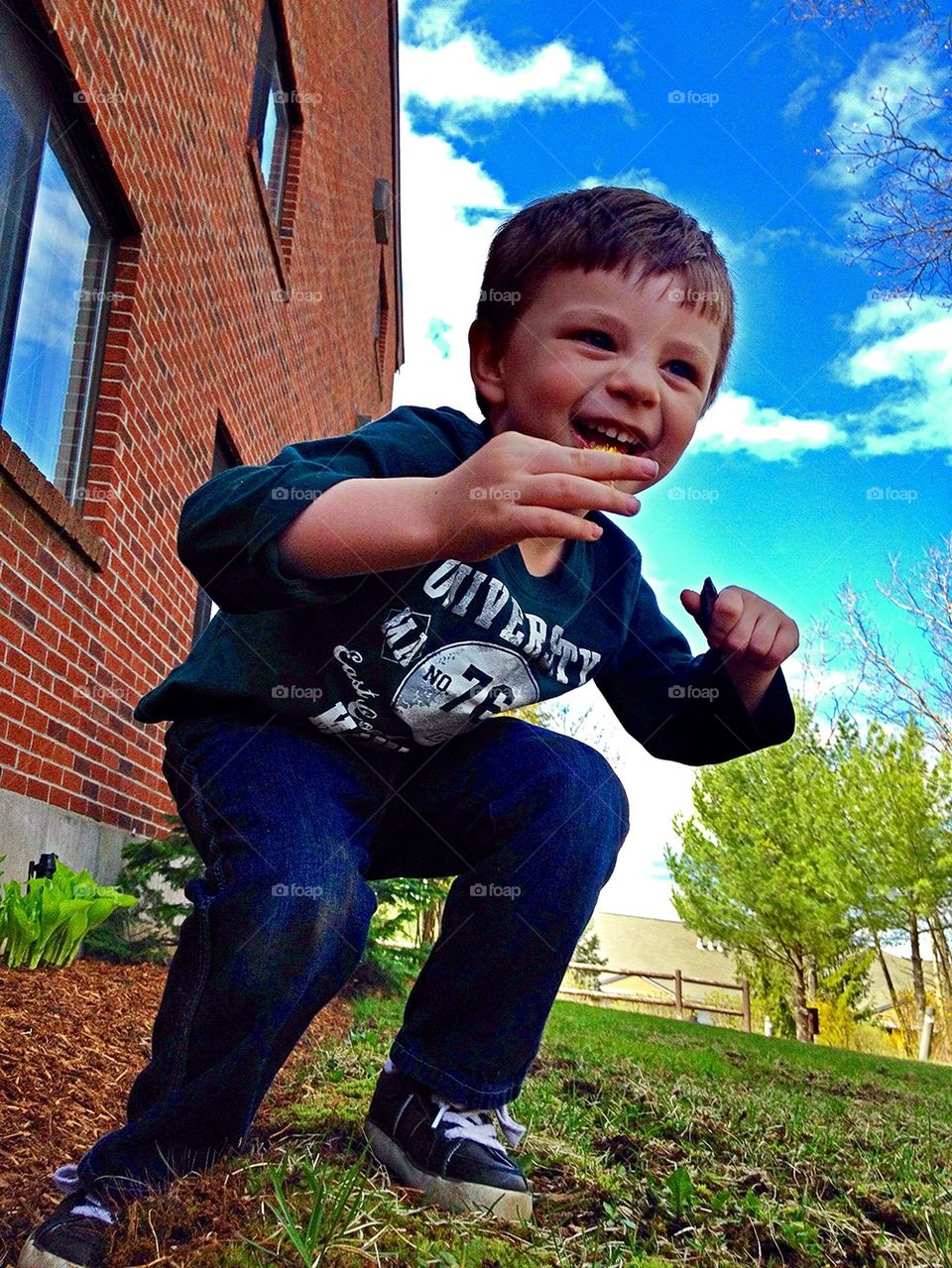 Boy laughing